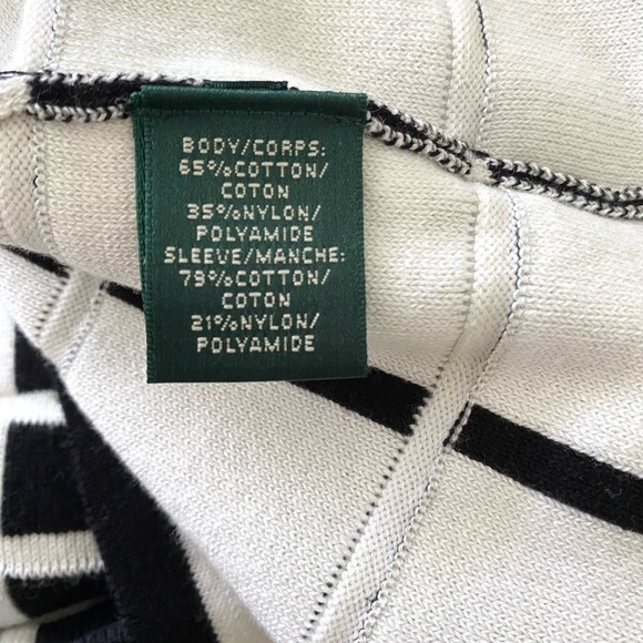 Ralph Lauren LAUREN dress Black and White Gradient Checker women M sweater dress - Picture 7 of 9